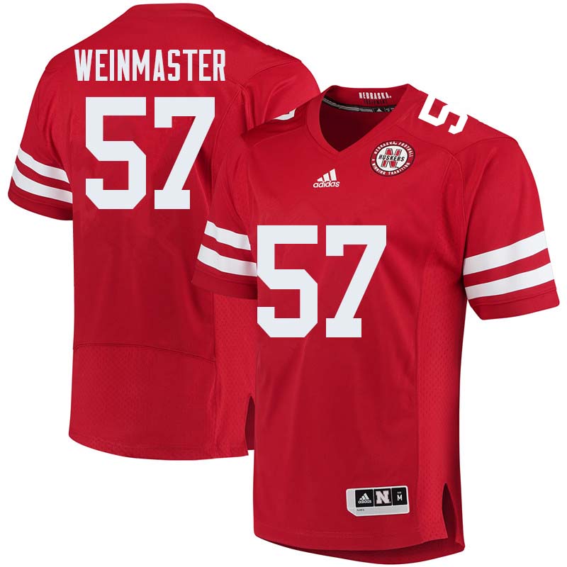 Men #57 Jacob Weinmaster Nebraska Cornhuskers College Football Jerseys Sale-Red